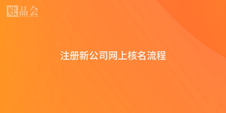 注册新公司网上核名流程